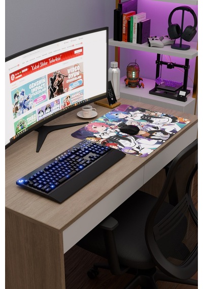 Re Zero Kaymaz Dikişli Kauçuk Oyuncu Mousepad V4 - 48x40 Xl Gaming Mouse Pad Fare Altlığı
