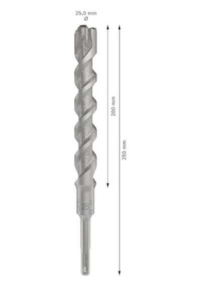 1x Pro Sds Plus-5x Kırıcı Delici Delme Ucu Donatılı Beton, Beton, Ø 25,00 Mm, Professional Aksesuar Kırıcı Del