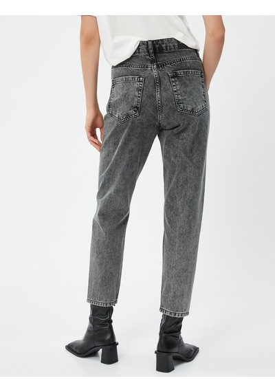 Koton Normal Bel Kot Pantolon Rahat Kesim Hafif Dar Paça - Mom Jean Siyah 4wal40121md Siyah Koton Normal Bel Kot Pantolon Rahat Kesim Hafif Dar Paça - Mom Jean Siyah 4wal40121md Siyah