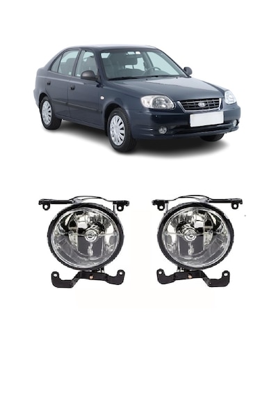Cme Parts Hyundai Accent Admire 2003 - 2006 Uyumlu Sağ + Sol Sis Far Takımı 2 Adet Sis Far Ampullu