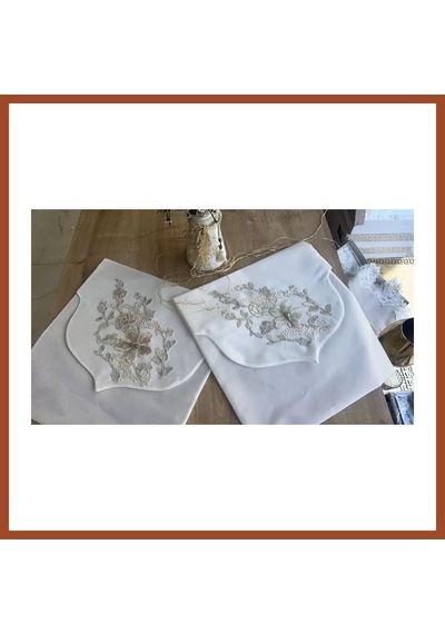 Bezos Fransız Güpürlü Zarf Bohça Nişan Söz Saten Bohça Lüks 3 Boyutlu Çeyizlik Bohça 50x50 Cm 1 Adet Pro