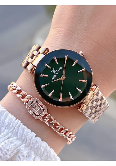 Daniel Klein Özel Kesme Camlı 3 Atm Suya Dayanıklı 2 Yıl Garantili Kadın Kol Saati+bileklik V92601.8 Rose Gold