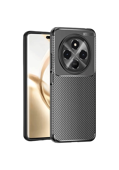 Tecno Spark 30c Uyumlu Kılıf Auto Focus Karbon Kapak - Siyah