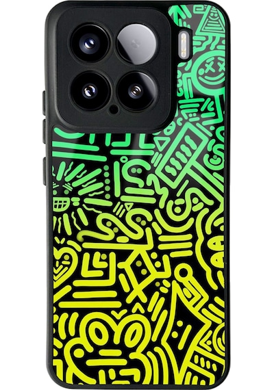 Xiaomi Mi 15 Neon Geometrik Tasarımlı Glossy Telefon Kılıfı Çok Renkli