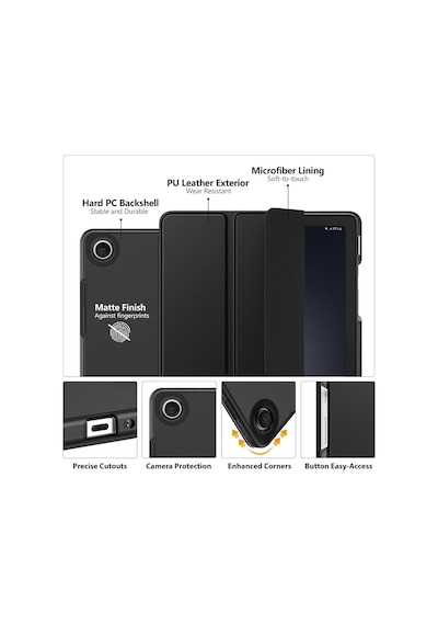 Samsung Galaxy Uyumlu Tab A9 8.7inç X110 X113 X115 X117 Kılıf New Pu Deri Smart Standlı Case Uyku Modlu