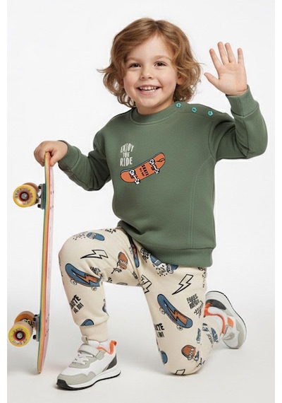 Breeze Erkek Bebek Eşofman Takımı Kaykay Zamanı 9 Ay-3 Yaş, Mint Yeşili Mint Yeşili
