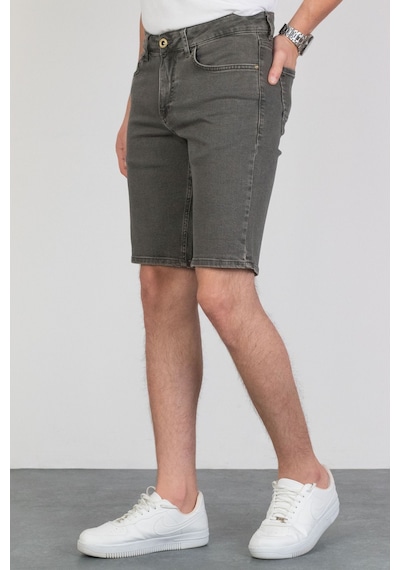HLT Jeans Erkek Haki Slim Fit Likralı Denim Esnek Jeans Kot Şort 001