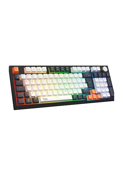 Strike Plus Mekanik Red Switch Klavye Hot Swap Anti Ghosting Türkçe Örgü Kablo Oyuncu Klavyesi Beyaz