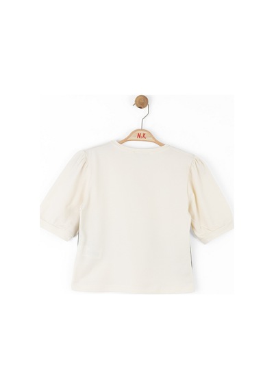 Xo Kids Kız Çocuk Tişort 8-14 Yaş 38379 Krem - Yeşil