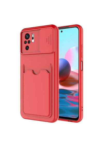 Redmi Note 10s Kılıf Klfs Kartix Kapak - Kırmızı Kirmizi