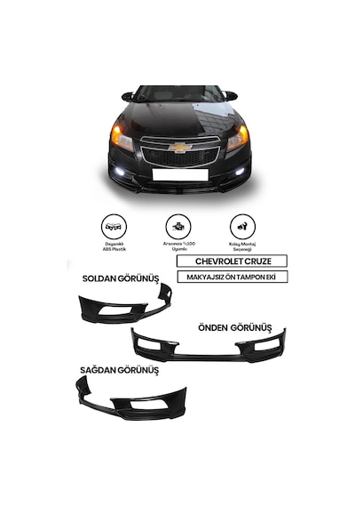 Chevrolet Cruze Uyumlu Makyajsız Ön Ek Plastik