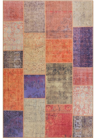 Folk Patchwork Desenli Dokuma Taban Dekoratif Renkli Halı Ba 03