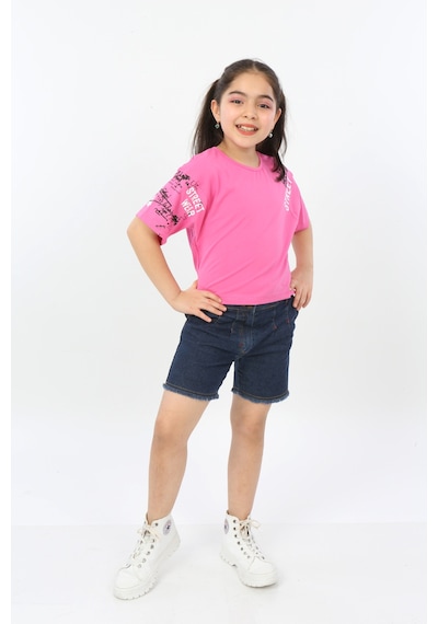 Toontoy Kids Toontoy Kız Çocuk Street Baskılı Tişört Fuşya
