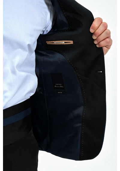 Morven Erkek Lacivert Portofino Slimfit Jakarlı Smokin 20mc055009200 Lacivert