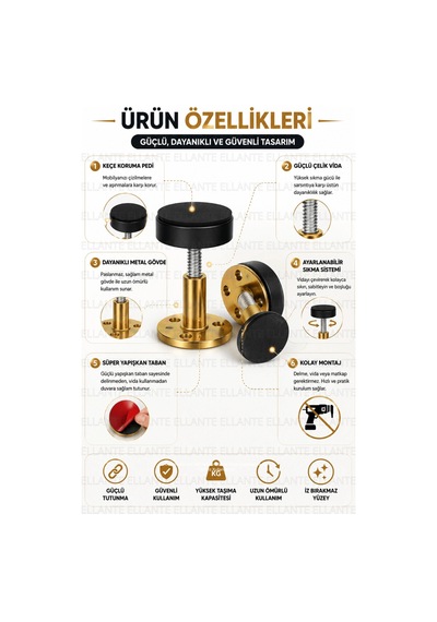 2 Adet Yapışkanlı Mobilya Sabitleyici Duvar Sabitleme Aparatı Ayarlanabilir Devrilme Önleyici Güçlü Çok Renkli