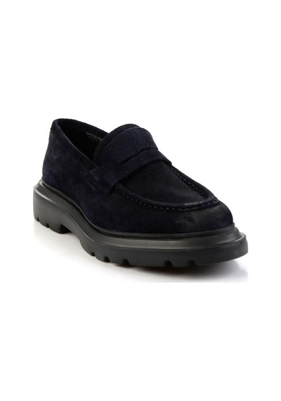Lacivert Hakiki Deri Erkek Loafer Ayakkabı E01310113202 Lacivert