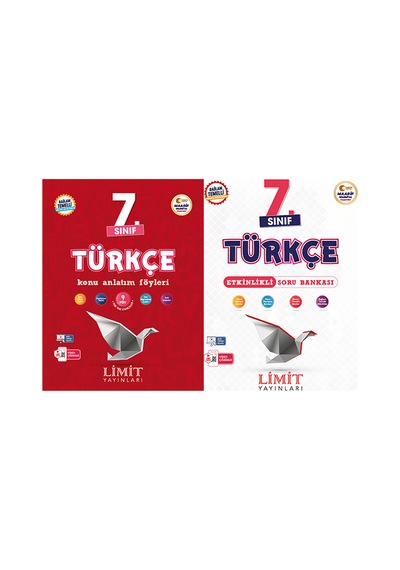 Limit 2027 7. Sınıf Türkçe Konu Anlatım Föyleri + Soru Bankası Seti 2 Kitap Maarif Model