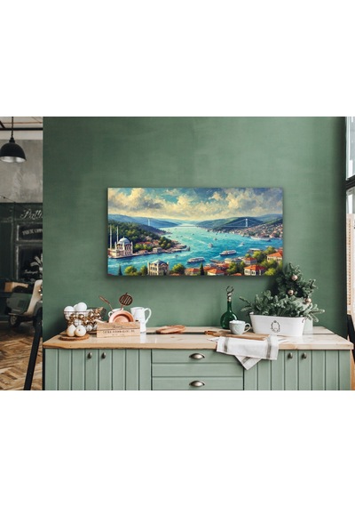 İstanbul Boğaz Manzarası Kanvas Tablo 60x120cm