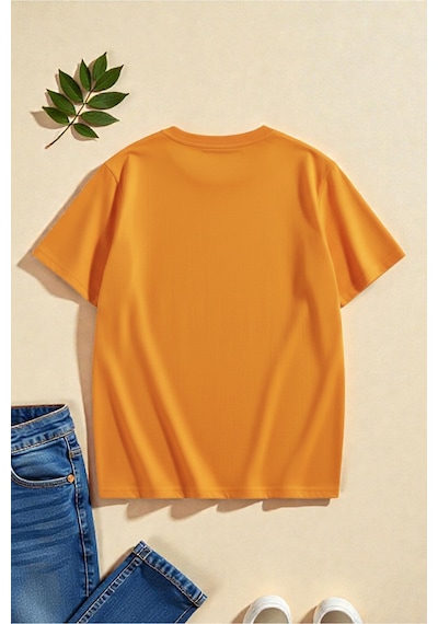 Uyguntarz Unisex Kafadar Ayılar Tasarım Tshirt Turuncu