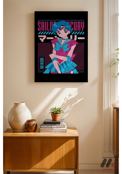 Sailor Moon Mercury Poster, Çerçevesiz Yüksek Kalite Duvar Afişi - Anime Severlere Özel Hediye