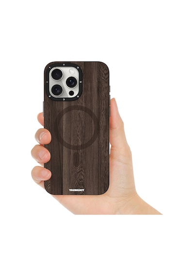 Youngkit Apple Uyumlu iPhone 14 Pro Max Kılıf Magsafe Şarj Özellikli Youngkit Ahşap Desenli Wood Forest Serisi