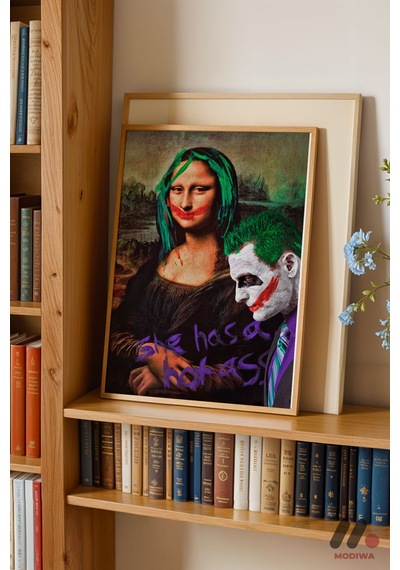 Mona Lisa Pop Art Mashup, Ahşap Çerçeveli Duvar Tablosu - Renkli Ev Dekorasyonu
