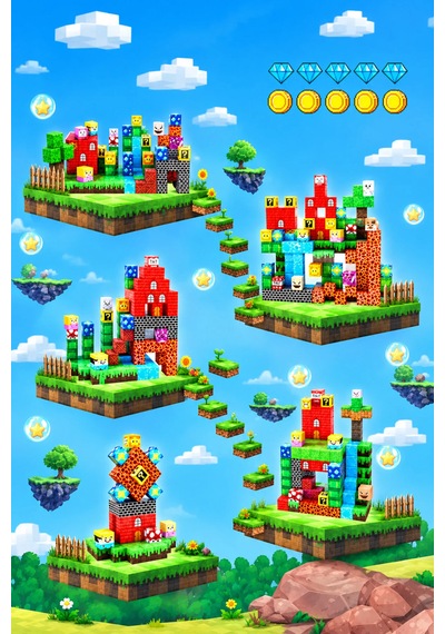 Süper Mario Temalı Minecraft Manyetik Blok Seti - 150 Parça