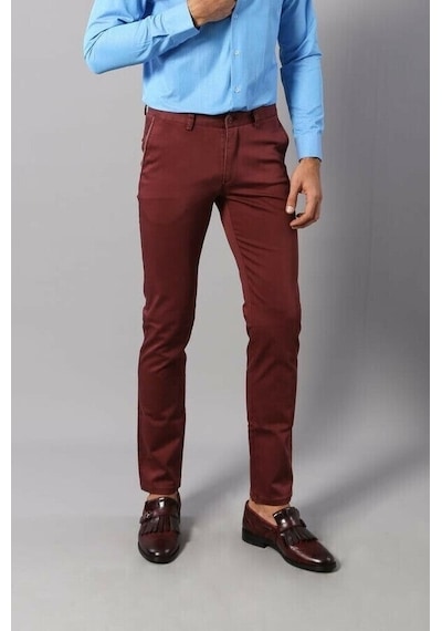 Wessi Cep Kapaklı Bordo Erkek Pantolon Bordo