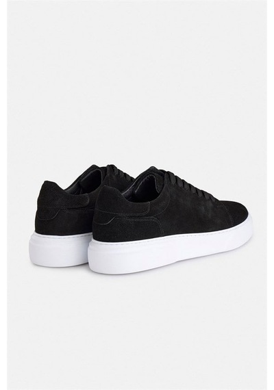 Süvari Siyah Gerçek Deri Bağcıklı Sneakers Say2001500041-s09