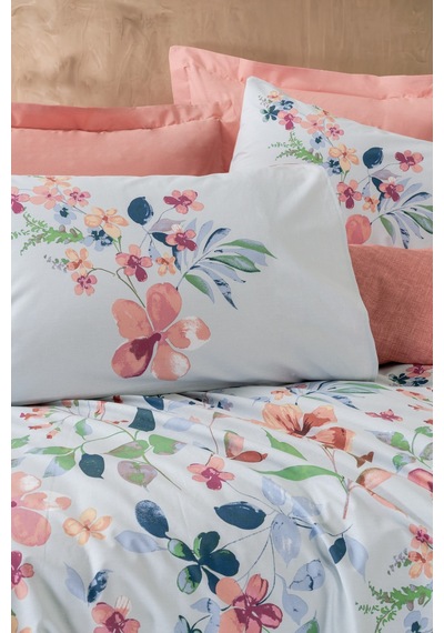 Cotton Box Tek Kişilik Nevresim Takımı Bluebell Somon