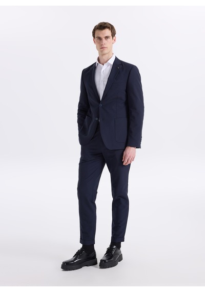 Fabrika Lacivert Erkek Slim Fit Çizgili Ceket Napoli- Ft- 2a