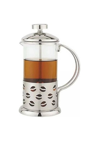 Çelik Kulplu Cam French Press - 350 Ml Gümüş