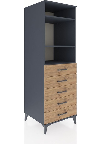 Kronos Dolap 3 Raflı 5 Çekmeceli 60x59x182 Antrasit-çam Antrasit Kronos Dolap 3 Raflı 5 Çekmeceli 60x59x182 Antrasit-çam Antrasit