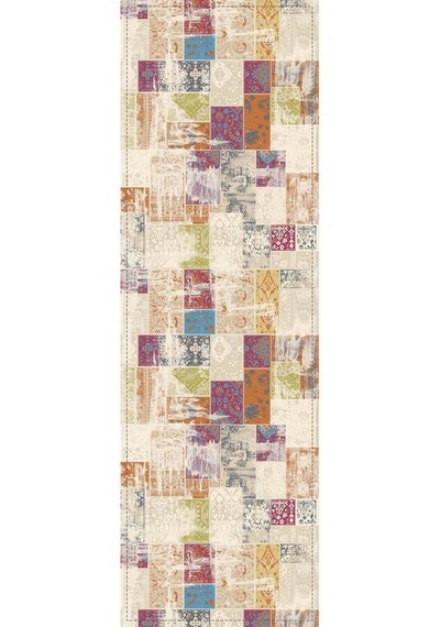 Çok Renkli Patchwork Premium Masa Örtüsü Runner Rnr170n11