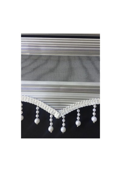 Gümüş Grisi Boncuklu Zebra Stor Perde Gümüş Grisi - 97805974 Gümüş Grisi