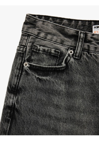 Koton Straight Fit Siyah Kadın Jean Pantolon 7wal40046md