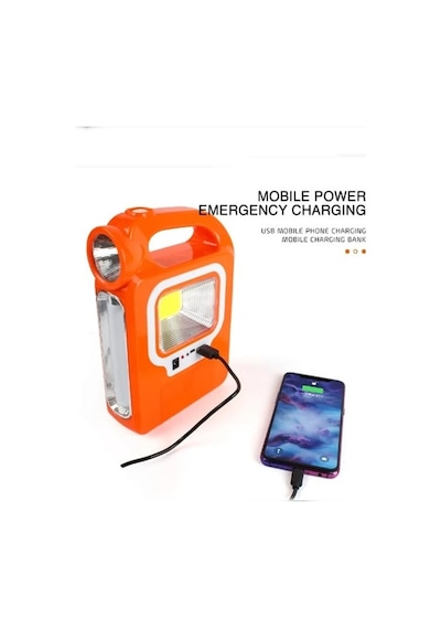 Geseus Led Solar Powerbank Özellikli Güneş Enerjili Işıldak 1 Ampul Hediye Çok Renkli