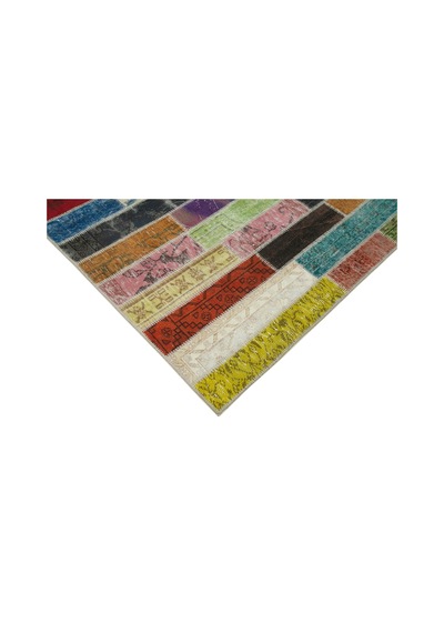 Bespoky Patchwork Modern Çok Renkli Salon Halısı El Dokuma 31038