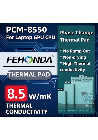 Fehonda Pcm8550 Ptm 40x40x025 8.5w/mk Faz Değişimli Thermal Pad/macun
