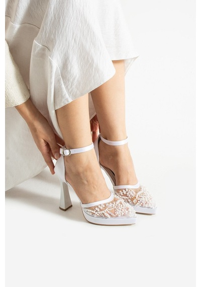 Dabab Shoes Pearly Beyaz Kadın Platformlu 11cm Topuklu İncili Bilekten Bantlı Abiye Gelin Düğün Ayakkabısı Dabab Shoes Pearly Beyaz Kadın Platformlu 11cm Topuklu İncili Bilekten Bantlı Abiye Gelin Düğün Ayakkabısı