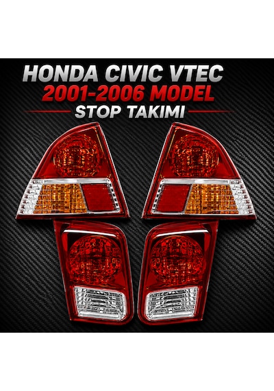 Honda Cıvıc Vtec Kasa 2001-2006 Model Uyumlu Sedan Arka Stop Takımı