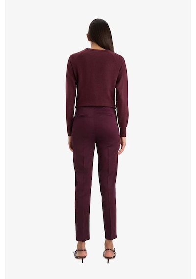 Defacto Sigaret Normal Bel Düz Paça Saten Pantolon J8743az25wnbr228 Bordo-br228