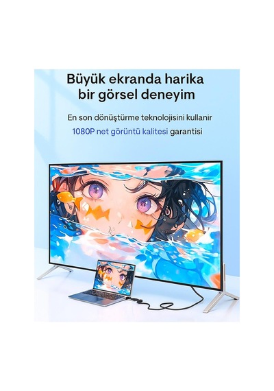 Hd08 Usb 3.0 5gbps To Hdmı Dönüştürücü Adaptör 1080p Fullhd Aynalama Ve Genişletme Modu