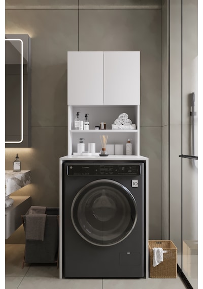 Vega Çamaşır Makinesi Üstü Dolap Banyo Dolabı Kapaklı Dolap Çamaşır Dolabı Üst Dolap Beyaz Vega Çamaşır Makinesi Üstü Dolap Banyo Dolabı Kapaklı Dolap Çamaşır Dolabı Üst Dolap Beyaz