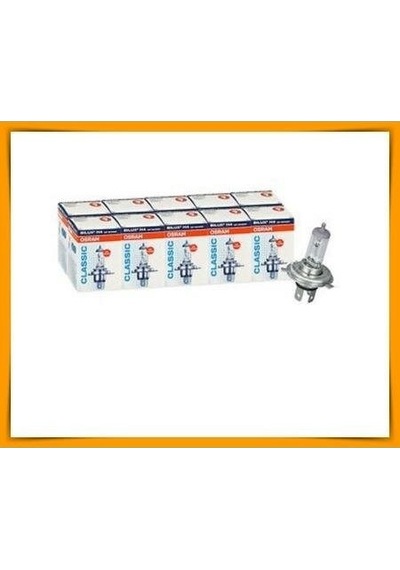 12V Standart H4 Ampul 55 60W Tırnaklı P43T 10 Adet Osram 64193 Cl