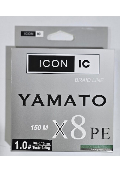 Icon-ıc Yamato 150m X8 Dark Green İp Misina - 0.10 Mm 0.18 MM