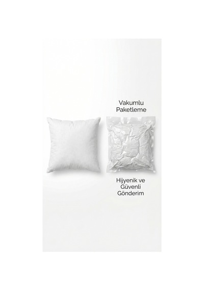 Puffyform Premium Boncuk Silikon Kırlent İç Yastığı 45x45 Cm 350 Gr Dolgun Yıkanabilir Beyaz