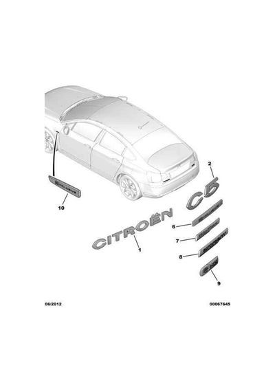 Citroen C5 - C5 Ve Citroen Yazısı Bagaj Kaputu Üzeri