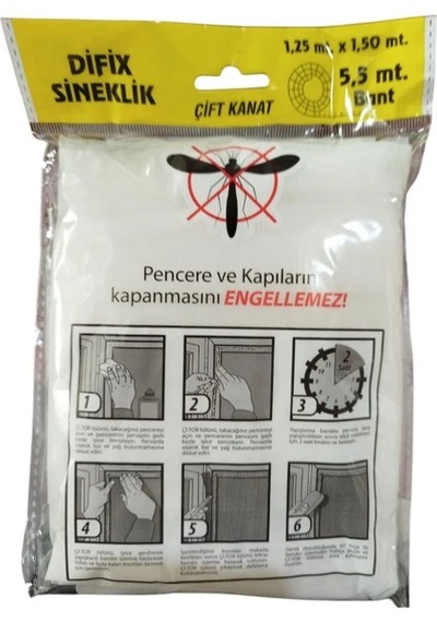 125 X 150 Cm Çift Kanat Sineklik Yapıştırma Bantlı