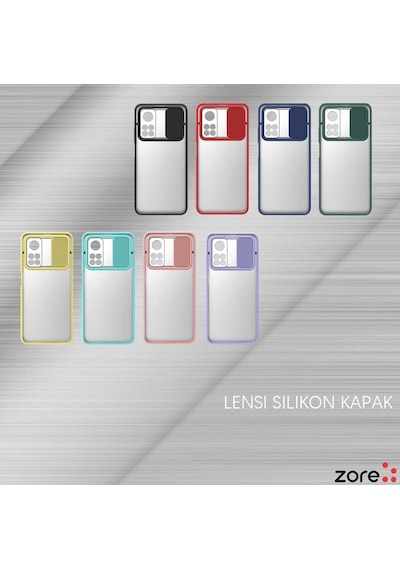 Noktaks - Xiaomi Uyumlu Xiaomi Mi 10t Pro 5g - Kılıf Slayt Sürgülü Arkası Buzlu Lensi Kapak - Sarı